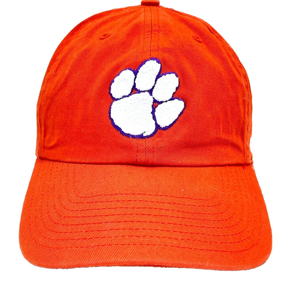 Clemson Tigers Hat Cap Strap Back Orange Dad Baseball Adjustable Plain Twill Paw